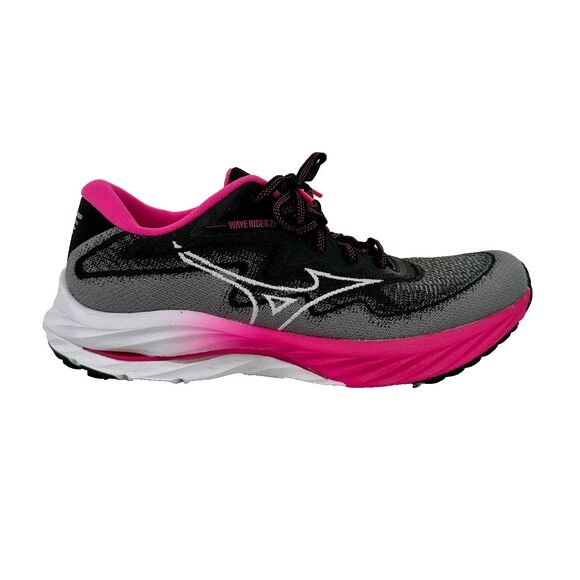 Mizuno Womens Wave Rider 27 Project Zero Running Shoes Sneakers Sz 9 Black Pink - Picture 1 of 11